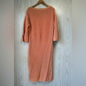 Young Fabulous & Broke Santorini Crochet Maxi Dress Orange